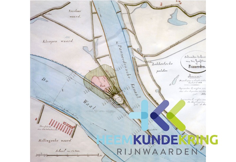 verd75 Plan voor de bouw van een fort op de hoofddam te Pannerden 1869